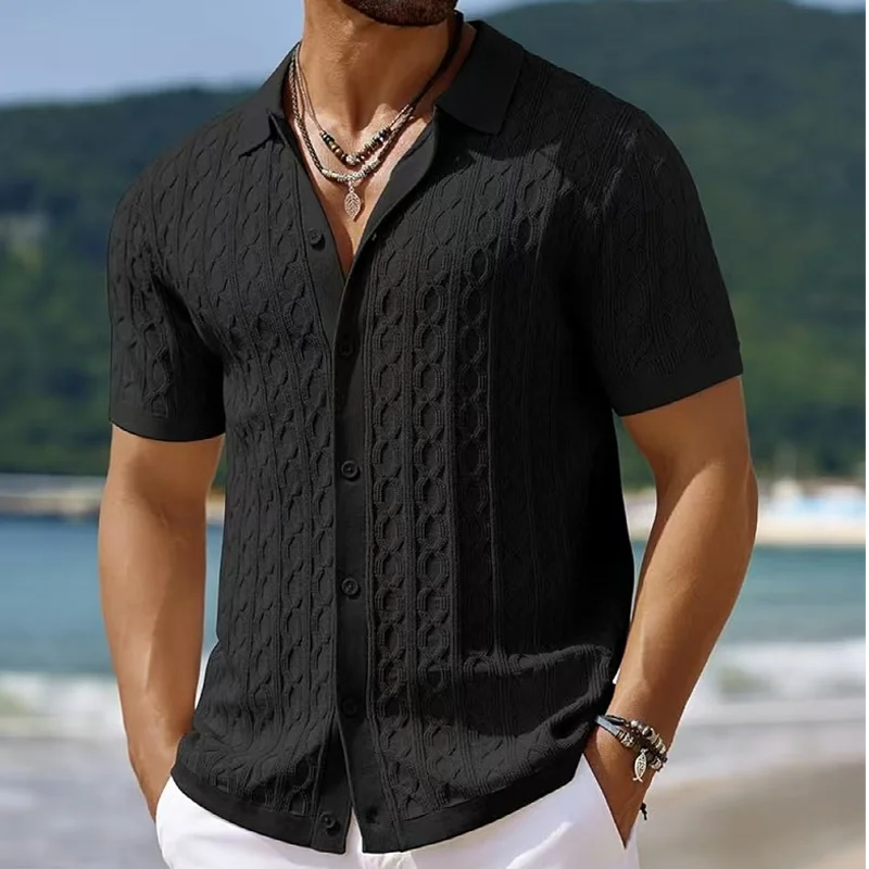 Chemise en tricot à manches courtes pour homme