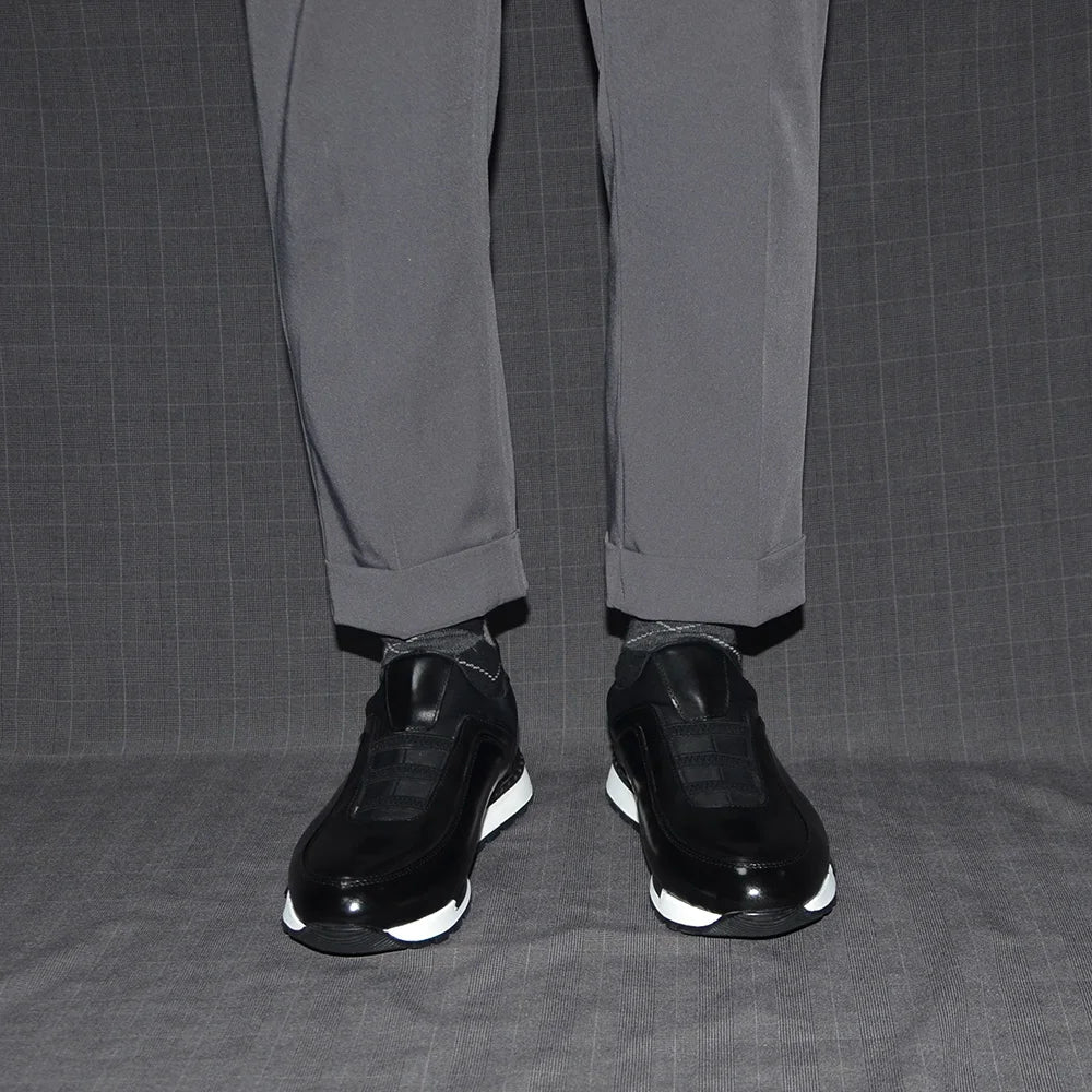 Baskets classiques décontractées en cuir de vache véritable pour homme