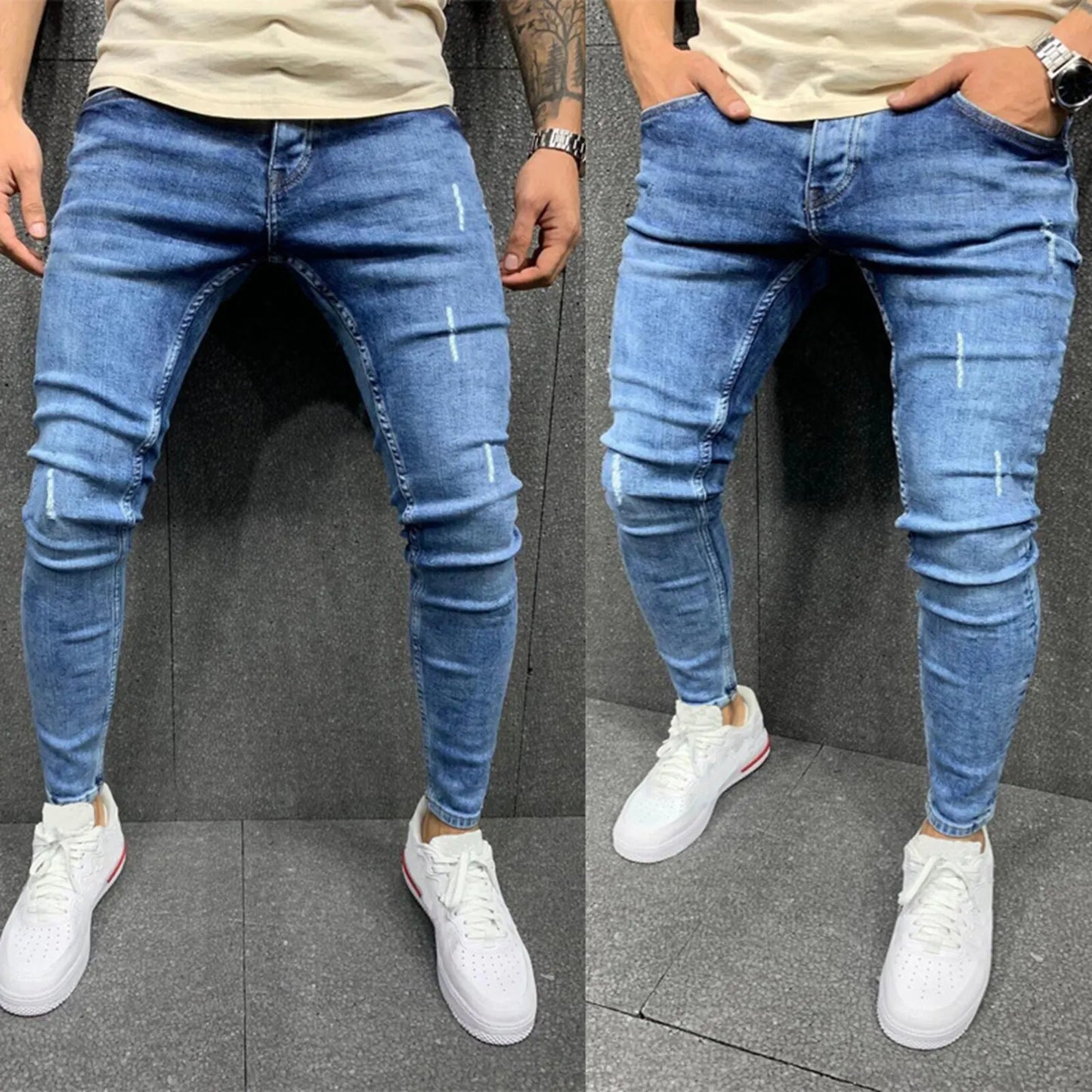 Jeans Élastique Slim Mode Pantalons pour hommes