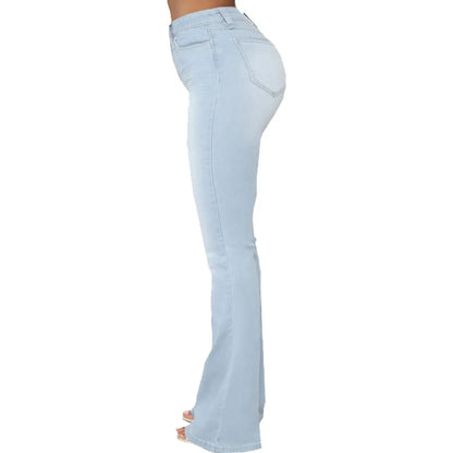 Jeans pantalon pour femmes, évasés et longs