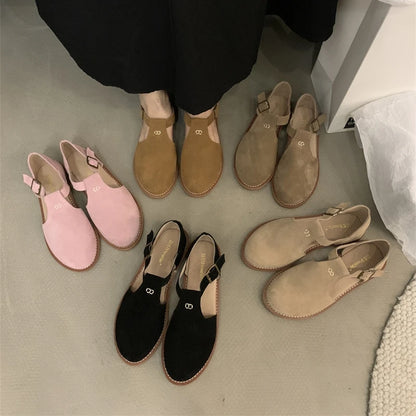 Chaussures Plates Femme En Cuir Véritable Givré