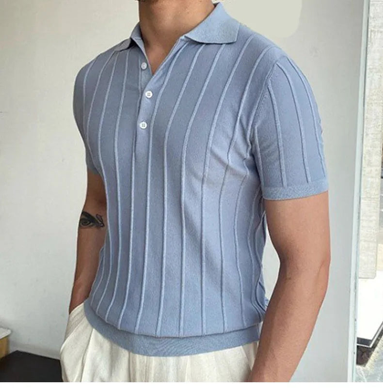 Polo à manches courtes et col à revers pour homme, style décontracté