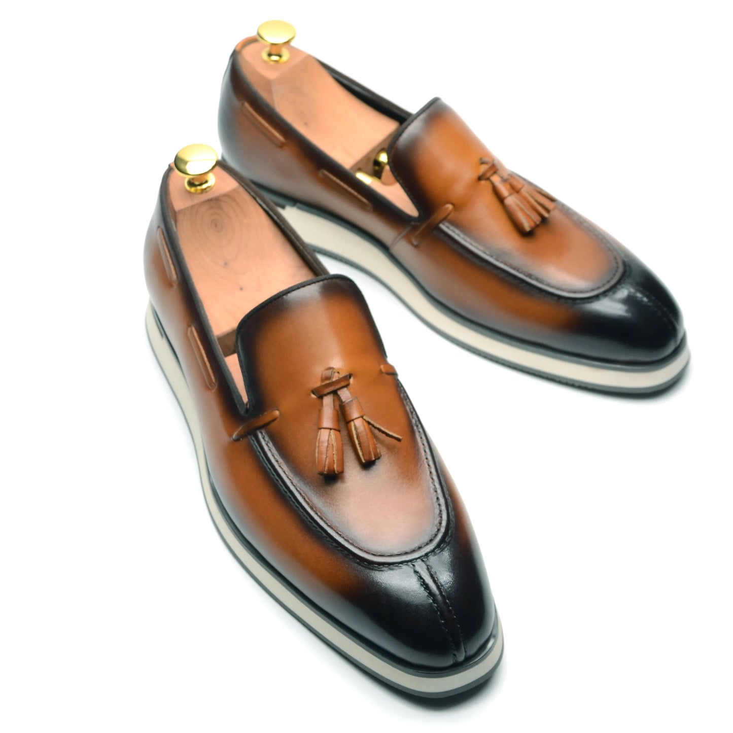 Baskets décontractées en cuir véritable pour hommes