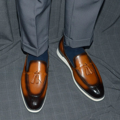 Baskets décontractées en cuir véritable pour hommes