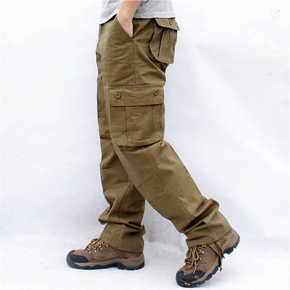 Men's Cargo Pants Casual Cotton Multi Pockets Military Tactical Pants Overalls Army Straight Slacks Long Trousers Plus Size 44