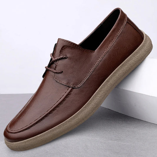 Chaussures décontractées pour hommes en cuir véritable