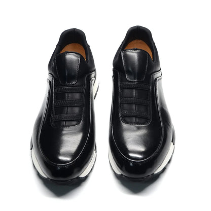 Baskets classiques décontractées en cuir de vache véritable pour homme