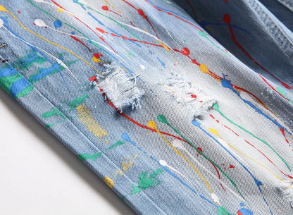 Short en jean bleu clair pour homme