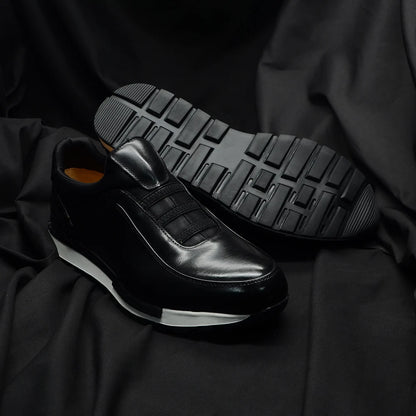 Baskets classiques décontractées en cuir de vache véritable pour homme