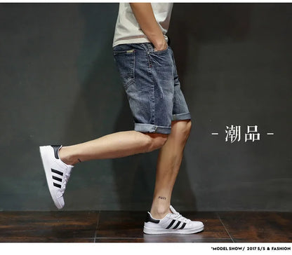 Short en jean gris pour homme