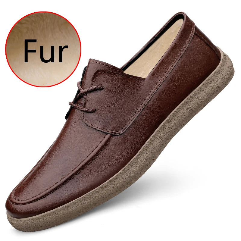 Chaussures décontractées pour hommes en cuir véritable