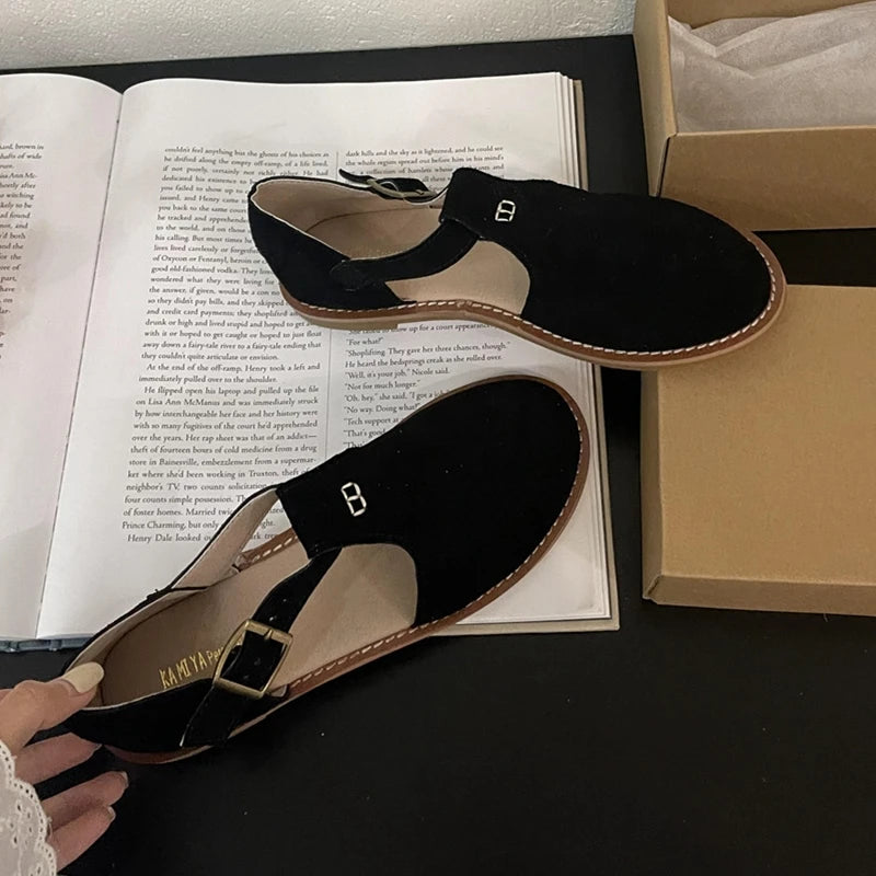 Chaussures Plates Femme En Cuir Véritable Givré