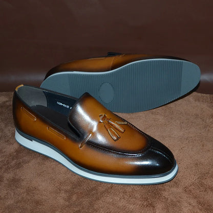 Baskets décontractées en cuir véritable pour hommes