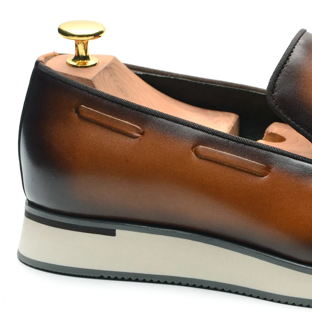 Baskets décontractées en cuir véritable pour hommes