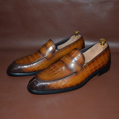 Mocassins classiques pour hommes, en cuir véritable de vache