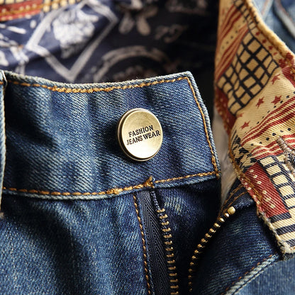 Jean court bleu déchiré pour homme